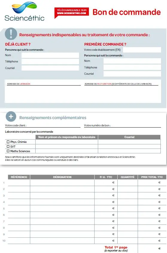 Bon de commande Bon de commande